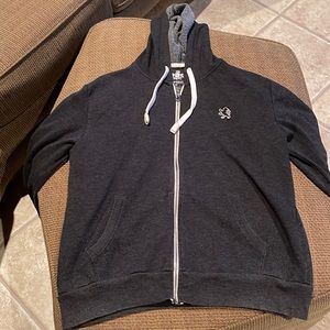 Express Solid Gray Zipper Hoodie M